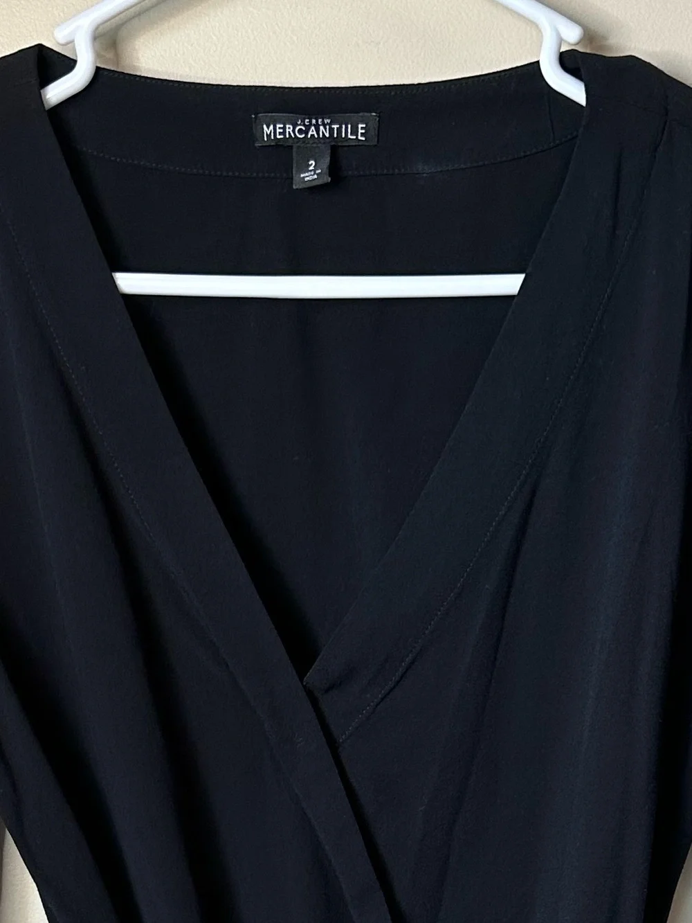 J.Crew Mercantile Wrap Blouse 2 • Black Tie Waist • Dressy Top